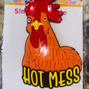 Simply Southern Bogg Bag HOT MESS ROOSTER CHICKEN ORANGE Charm
